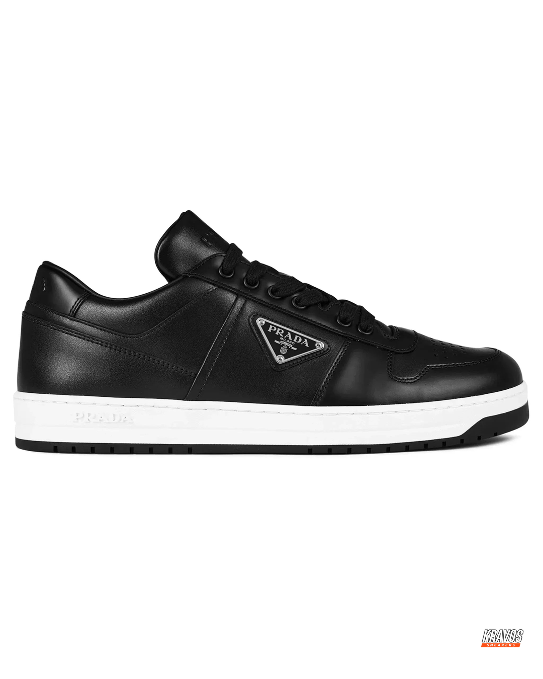 PRD Leather Panelled Court Trainer