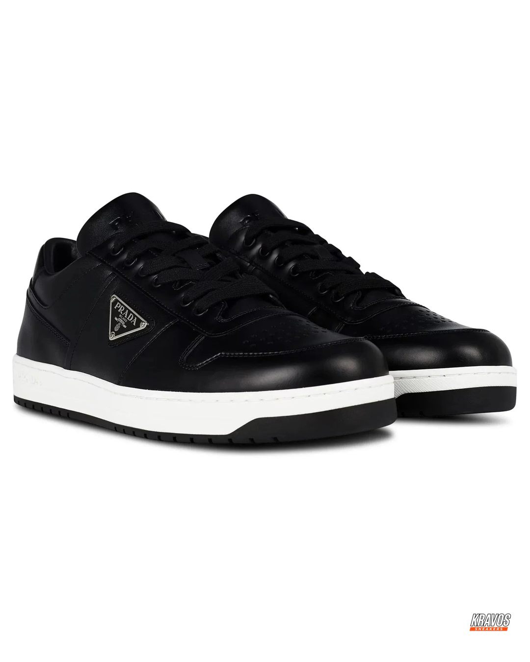PRD Leather Panelled Court Trainer