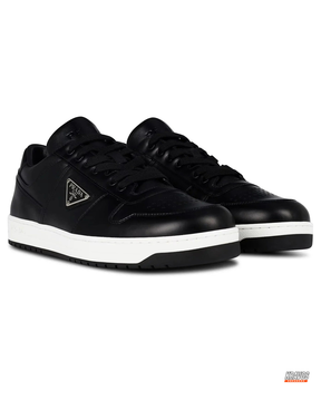 PRD Leather Panelled Court Trainer