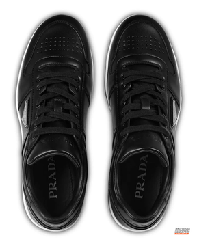 PRD Leather Panelled Court Trainer