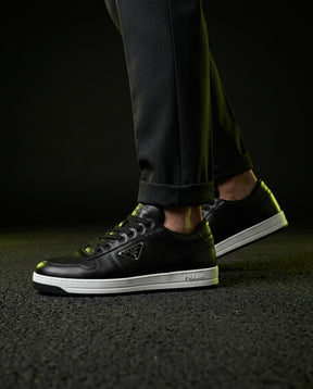 PRD Leather Panelled Court Trainer