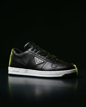 PRD Leather Panelled Court Trainer