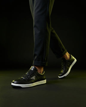 PRD Leather Panelled Court Trainer
