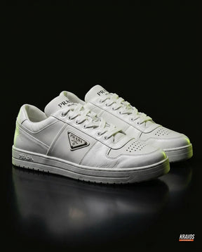 PRD Leather Panelled Court Trainer White