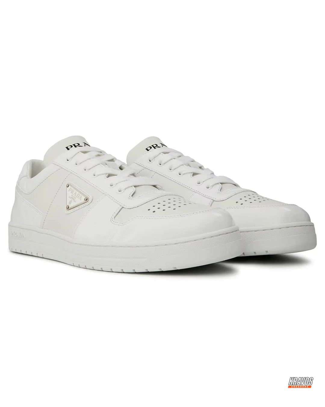 PRD Leather Panelled Court Trainer