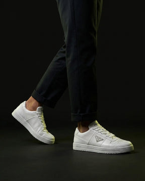 PRD Leather Panelled Court Trainer White