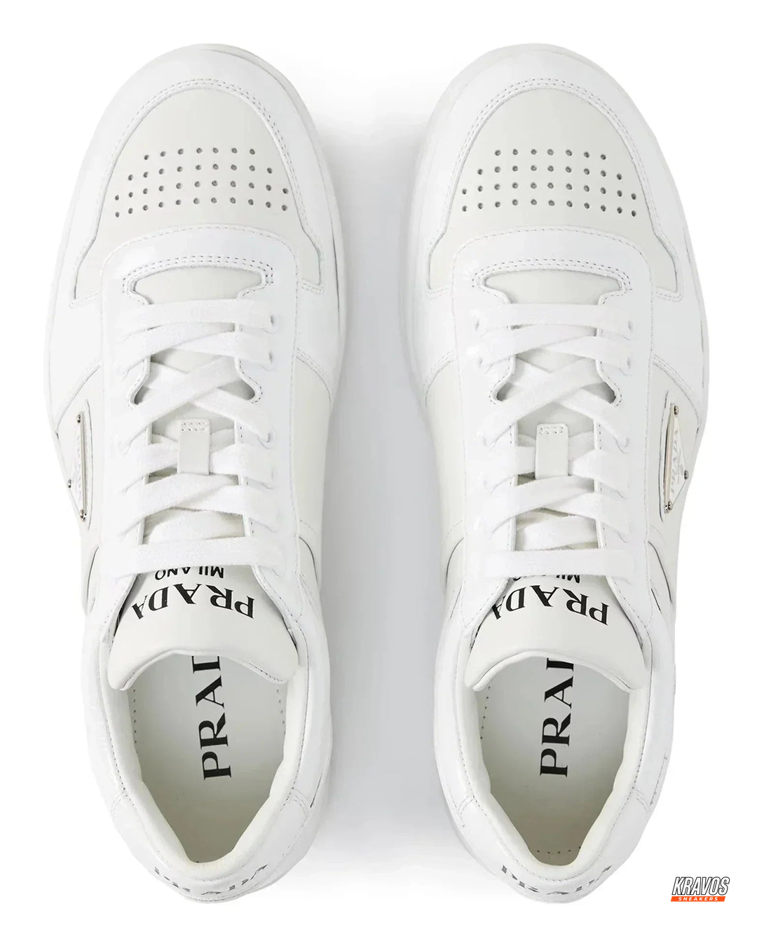 PRD Leather Panelled Court Trainer