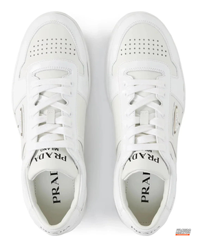 PRD Leather Panelled Court Trainer
