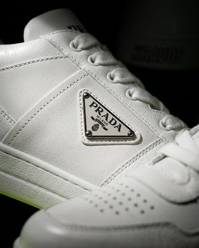 PRD Leather Panelled Court Trainer White