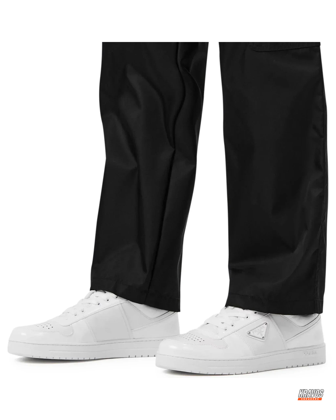 PRD Leather Panelled Court Trainer