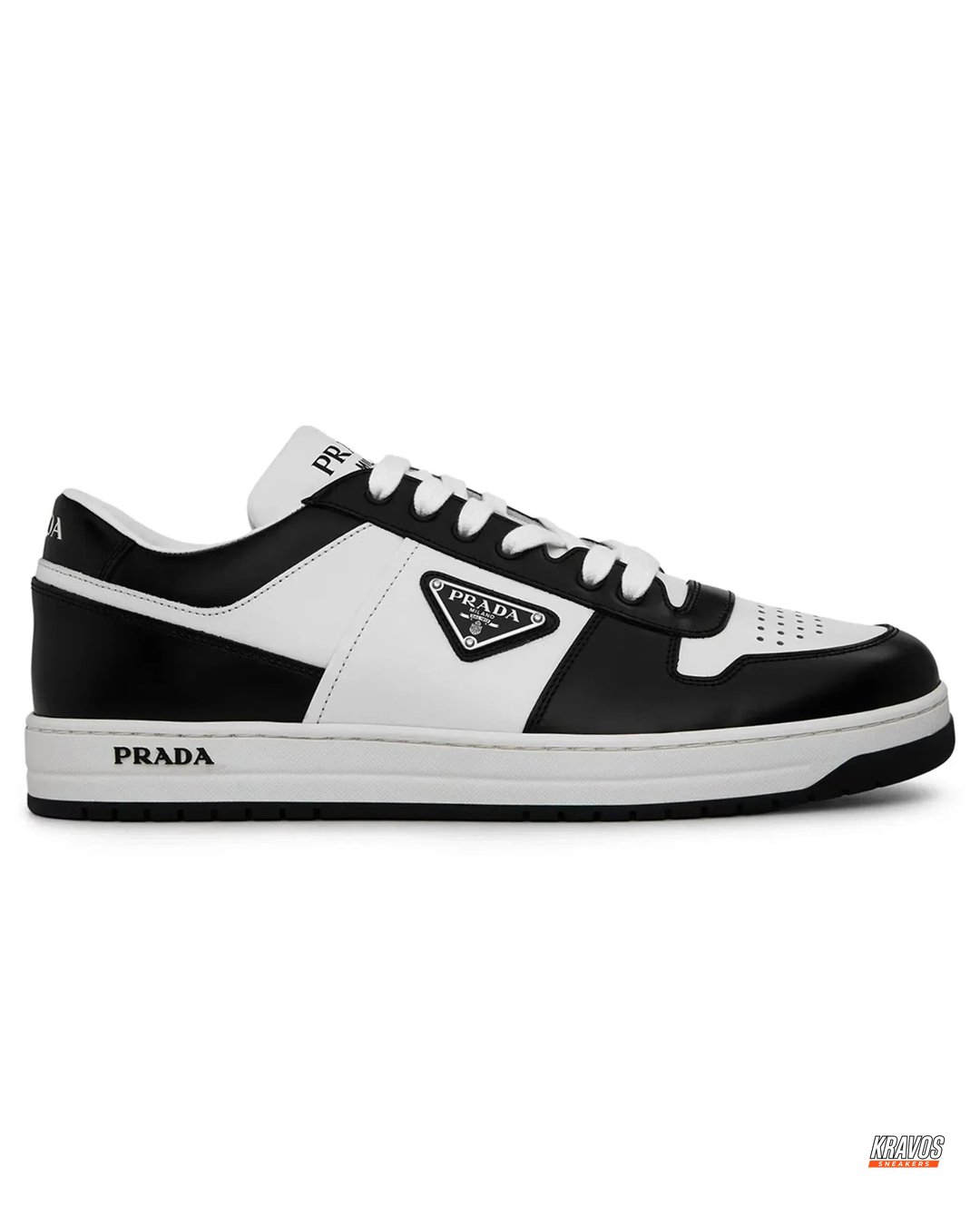 PRD Leather Panelled Court Trainer
