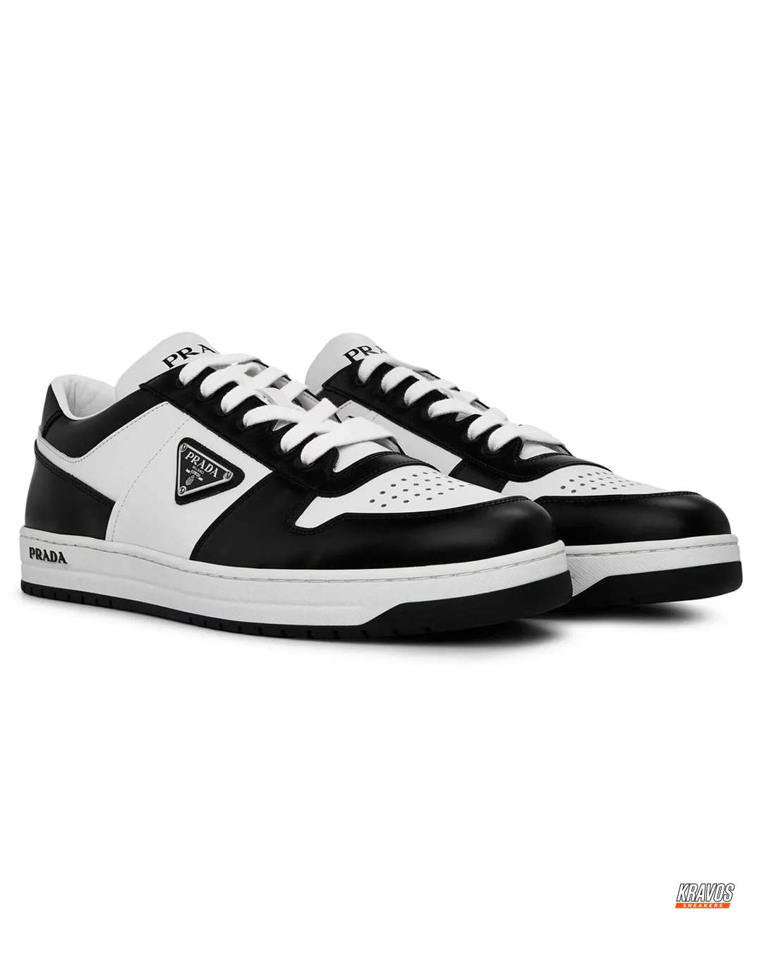 PRD Leather Panelled Court Trainer