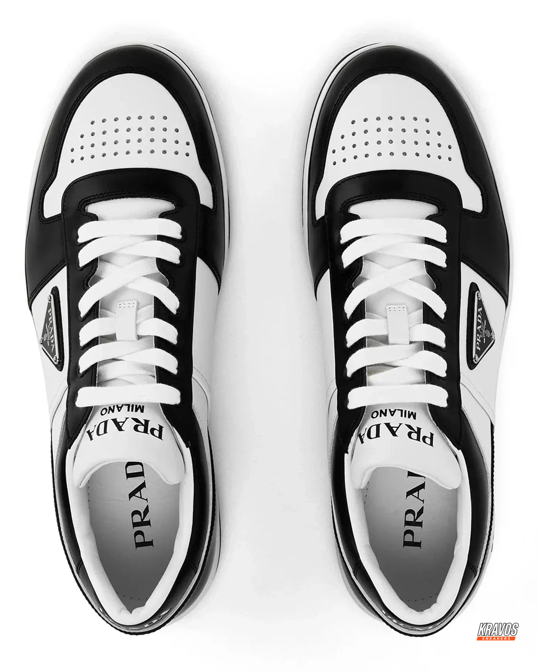 PRD Leather Panelled Court Trainer