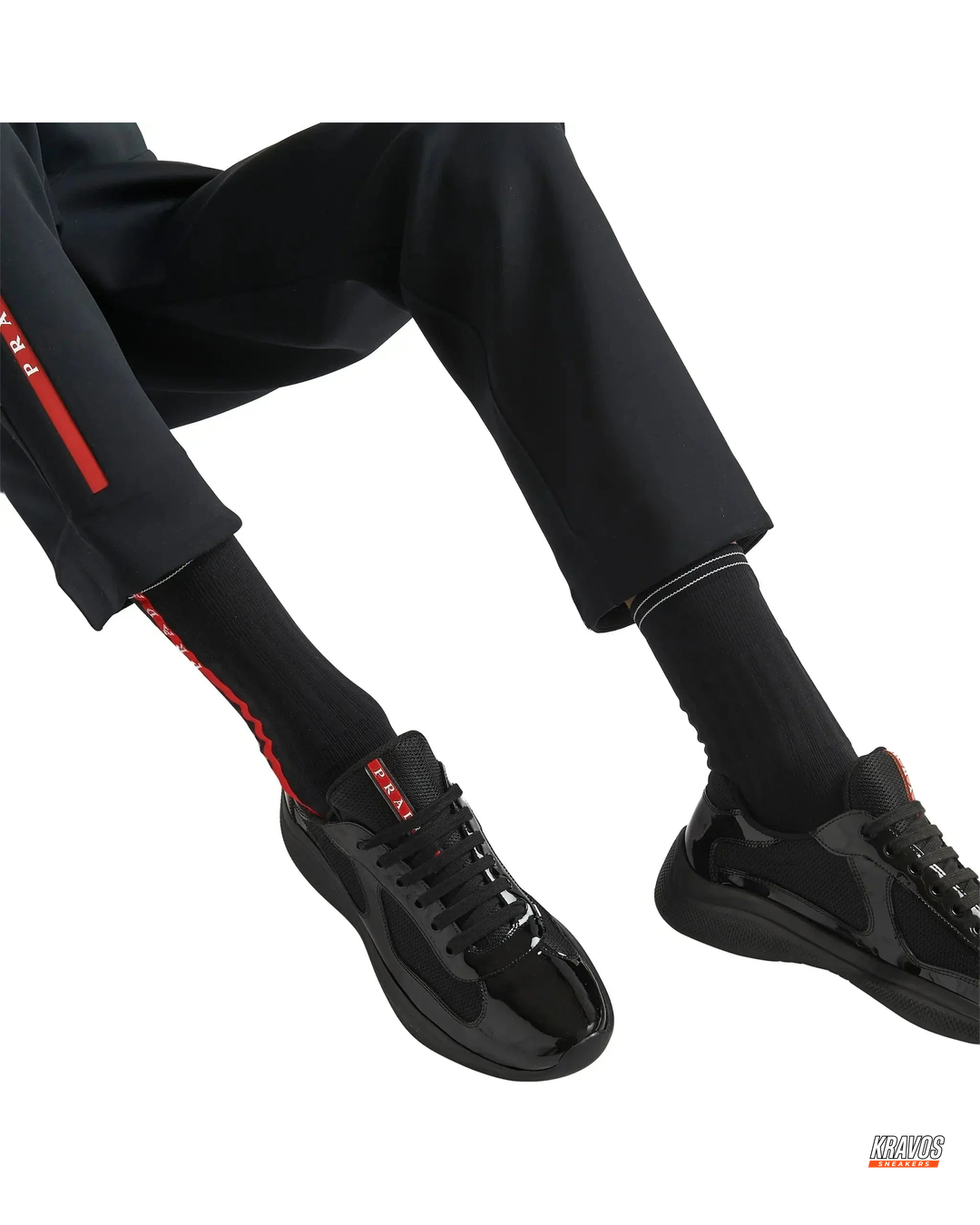 PRD Patent Leather Mesh Panel Trainer