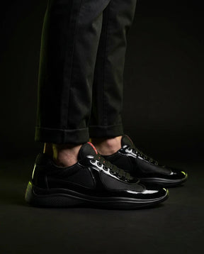 PRD Patent Leather Mesh Panel Trainer
