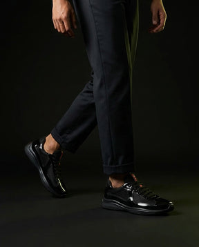 PRD Patent Leather Mesh Panel Trainer