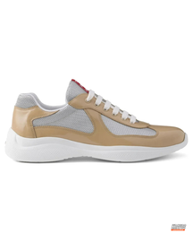 PRD Patent Mesh Panelled Court Trainer Beige Grey White #beigegreywhite