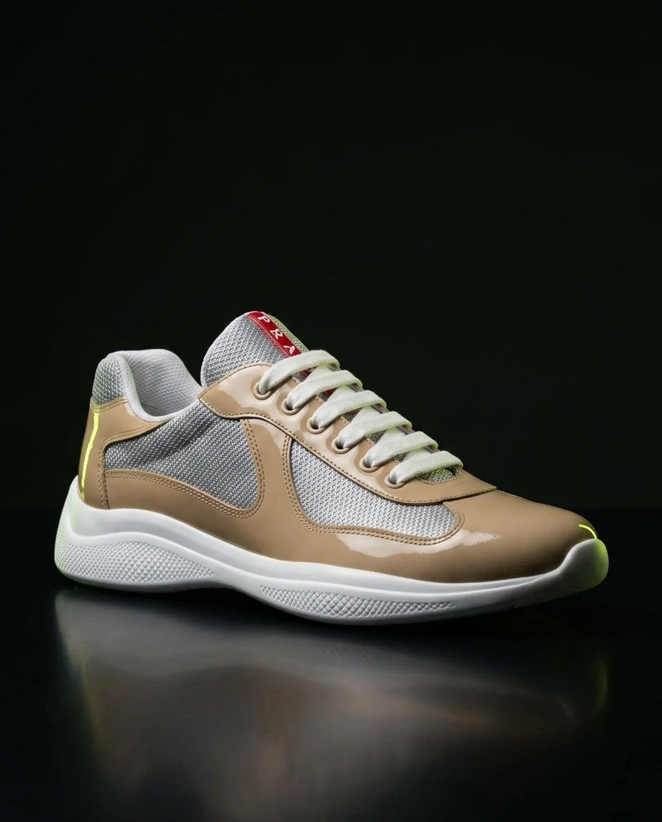 PRD Patent Mesh Panelled Court Trainer
