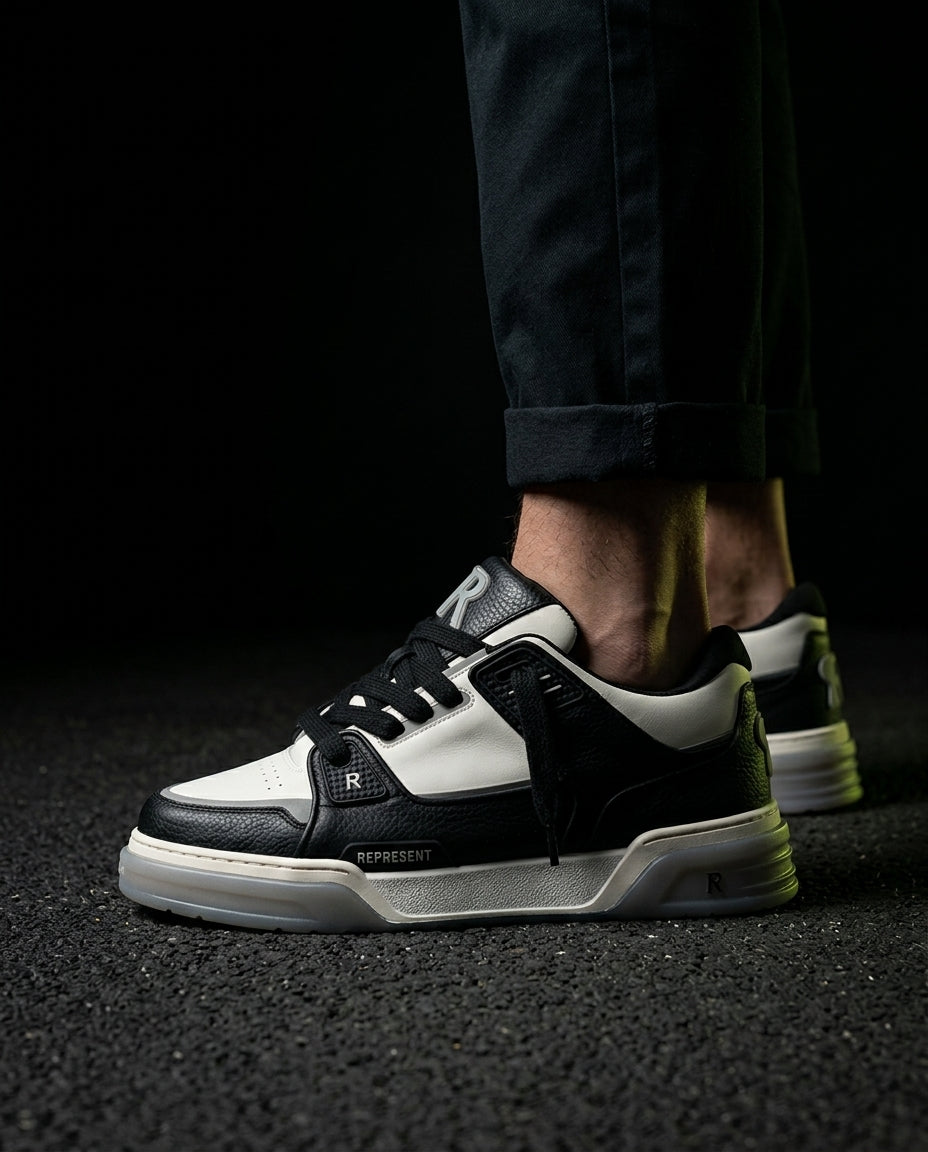 RPT Leather Panelled Court Trainer