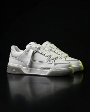 RPT Leather Panelled Court Trainer White Grey