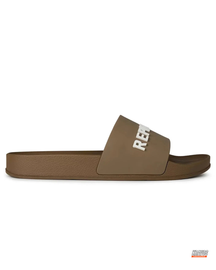 RPT Rubber Moulded Logo Pool Slide Khaki White #khakiwhite