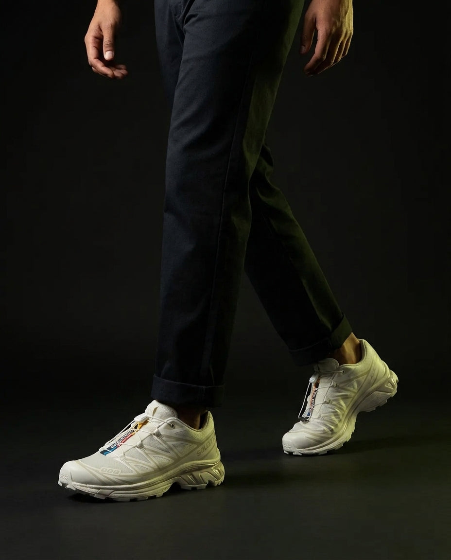 SLM Mesh Layered Trail Runner Cream White
