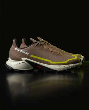 SLM Mesh Layered Trail Trainer Brown Cream Yellow