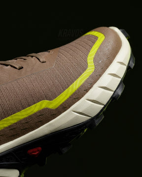 SLM Mesh Layered Trail Trainer Brown Cream Yellow