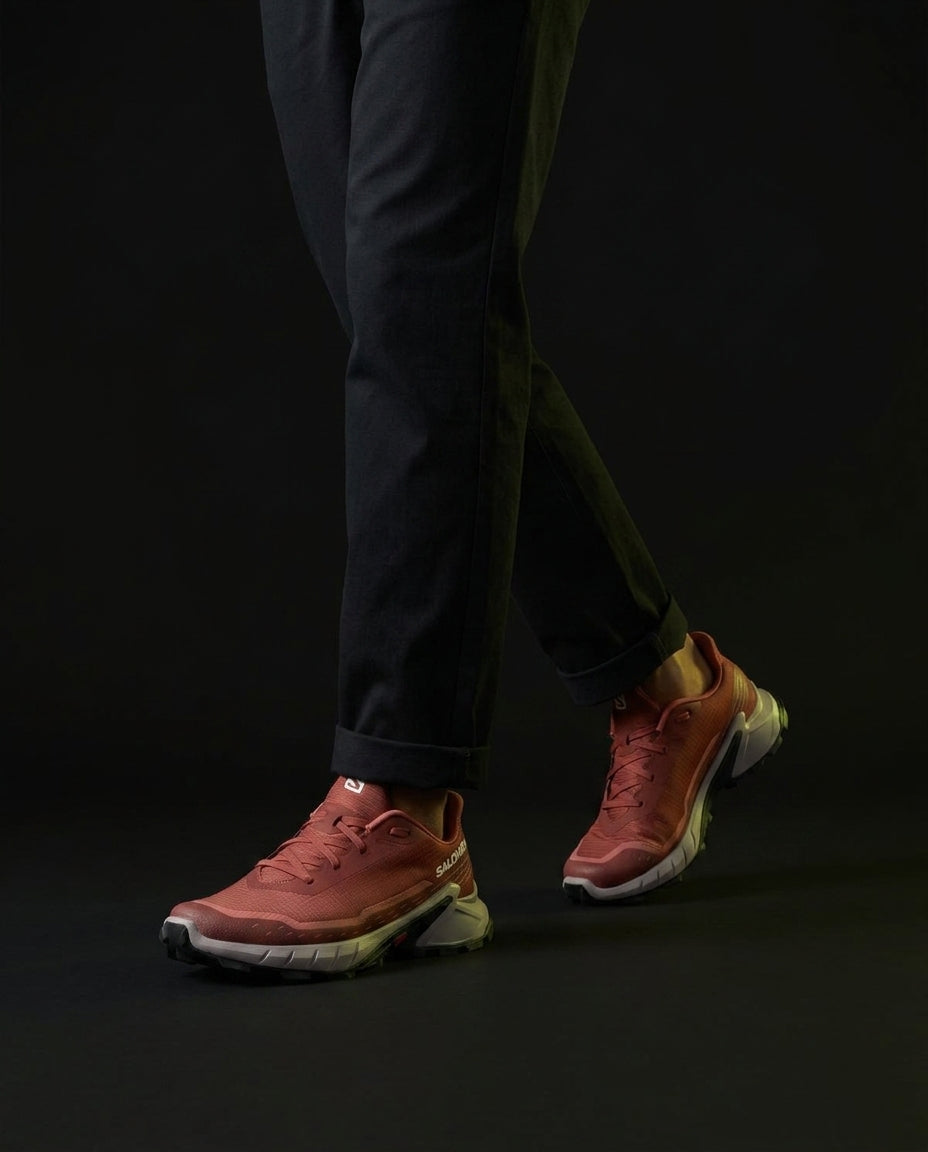 SLM Mesh Layered Trail Trainer Rust Grey
