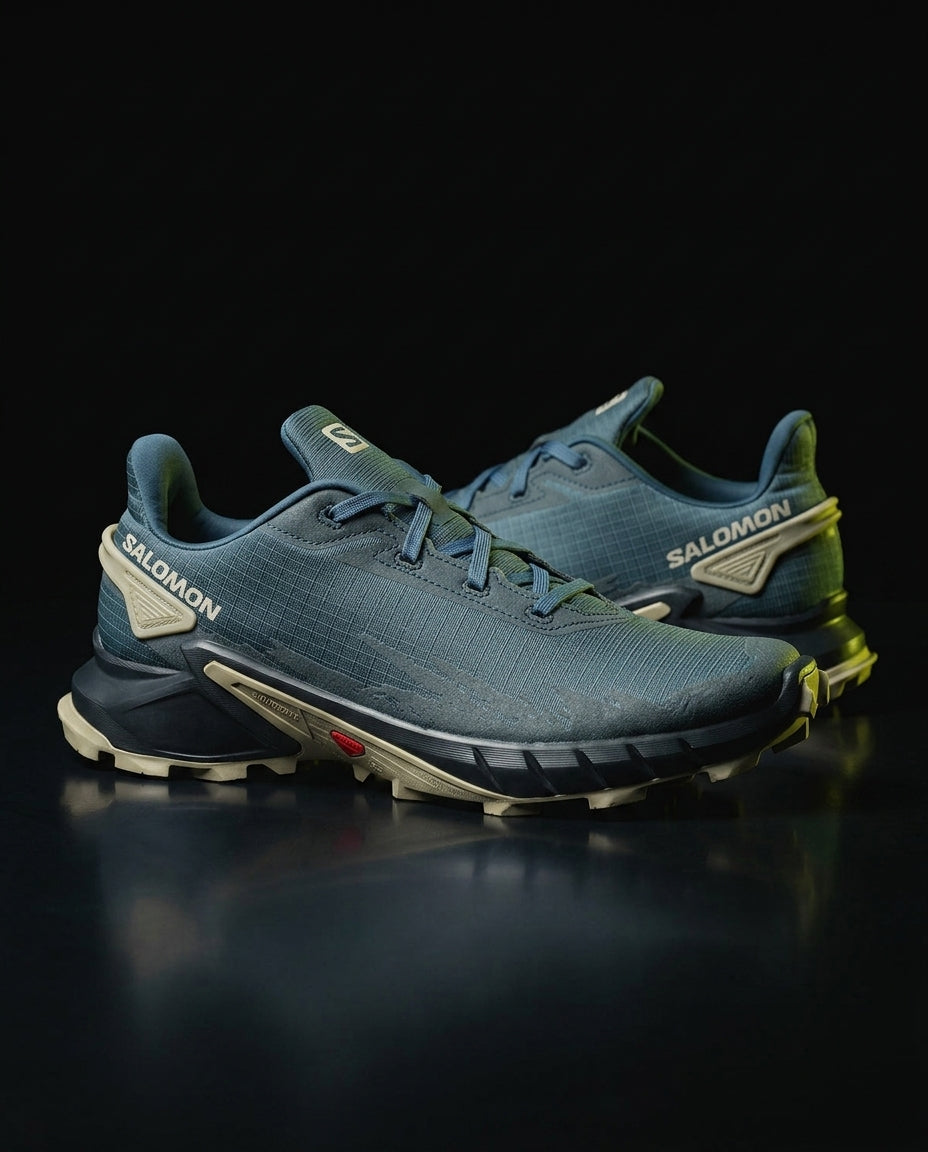 SLM Ripstop Lugged Trail Runner Steel Blue Khaki