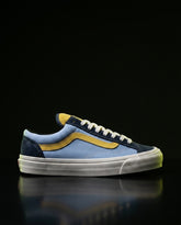 VNS 36 Suede Panelled Retro Runner Navy Blue Yellow