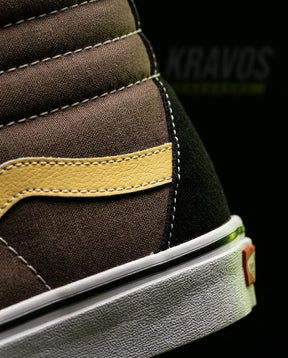 VNS Canvas Padded-Collar Skate High Brown Black Yellow