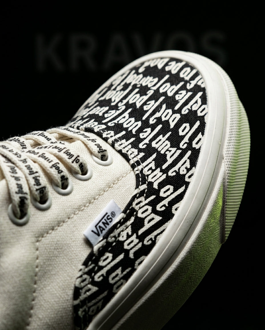 VNS Canvas Printed Text Skate Low