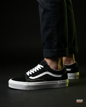 VNS Canvas Suede Vulcanised Skate Low Black White