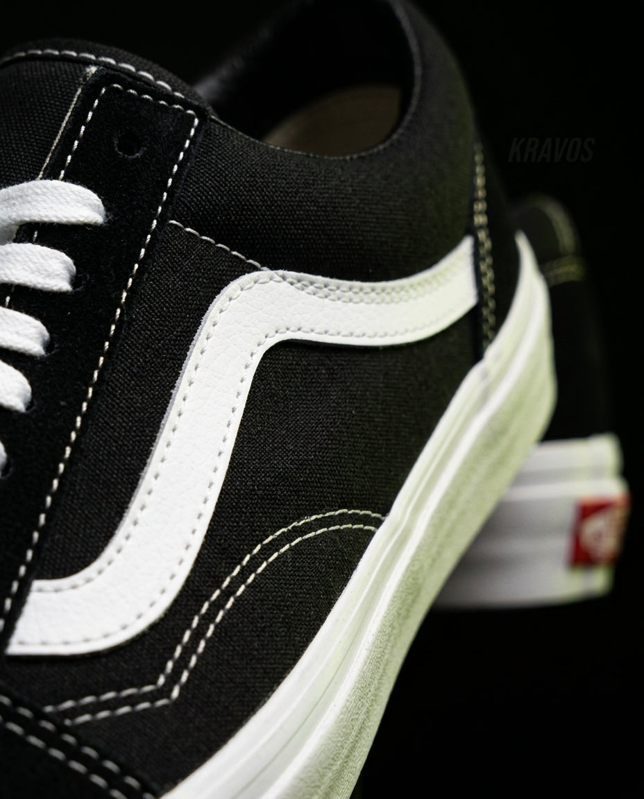VNS Canvas Suede Vulcanised Skate Low Black White