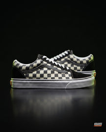 VNS Canvas Suede Vulcanised Skate Low Black White Checkerboard
