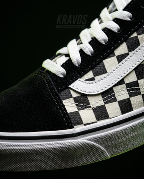 VNS Canvas Suede Vulcanised Skate Low Black White Checkerboard
