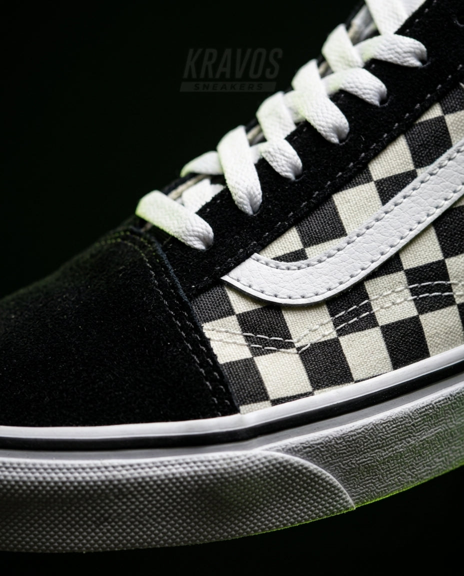 VNS Canvas Suede Vulcanised Skate Low Black White Checkerboard