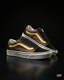 VNS Canvas Suede Vulcanised Skate Low Brown Black Yellow