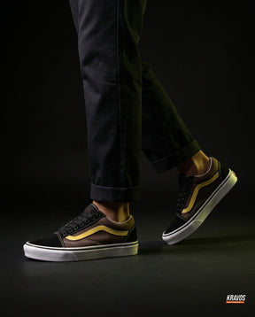 VNS Canvas Suede Vulcanised Skate Low Brown Black Yellow