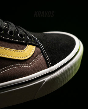 VNS Canvas Suede Vulcanised Skate Low Brown Black Yellow