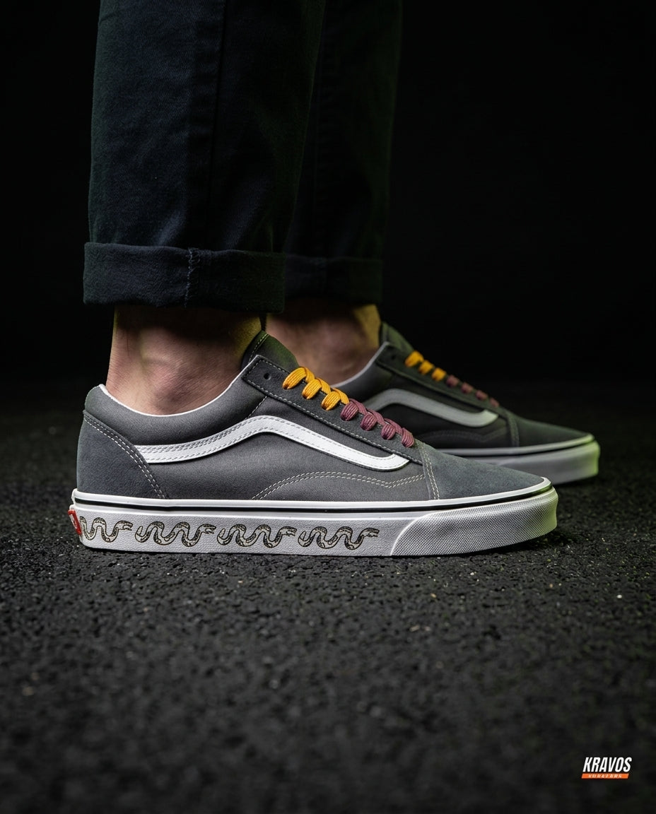 VNS Canvas Suede Vulcanised Skate Low Grey White Multi