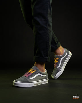 VNS Canvas Suede Vulcanised Skate Low Grey White Multi
