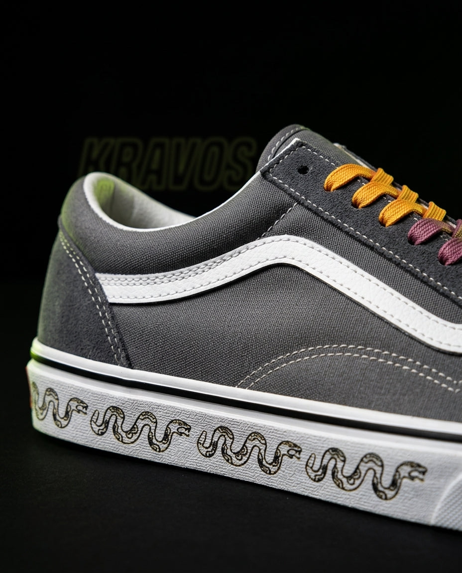 VNS Canvas Suede Vulcanised Skate Low Grey White Multi