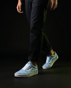 VNS Canvas Suede Vulcanised Skate Low Light Blue White