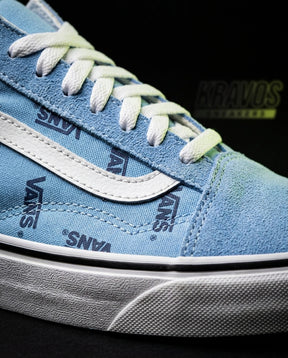 VNS Canvas Suede Vulcanised Skate Low Light Blue White