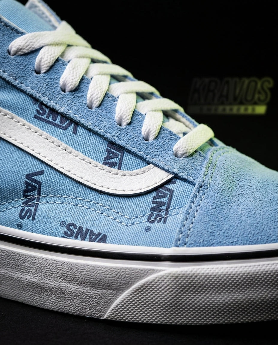 VNS Canvas Suede Vulcanised Skate Low Light Blue White