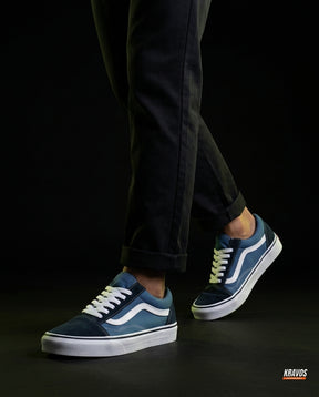 VNS Canvas Suede Vulcanised Skate Low Navy Blue White