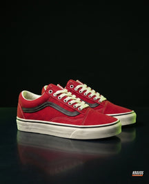 VNS Canvas Suede Vulcanised Skate Low Red Cream