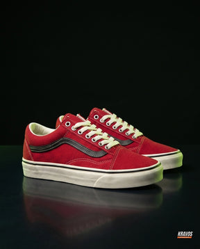 VNS Canvas Suede Vulcanised Skate Low Red Cream
